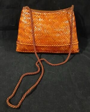 Small Size Wicker Purse With Rope Strap And Tassel Brown Unbranded Cute Stylish